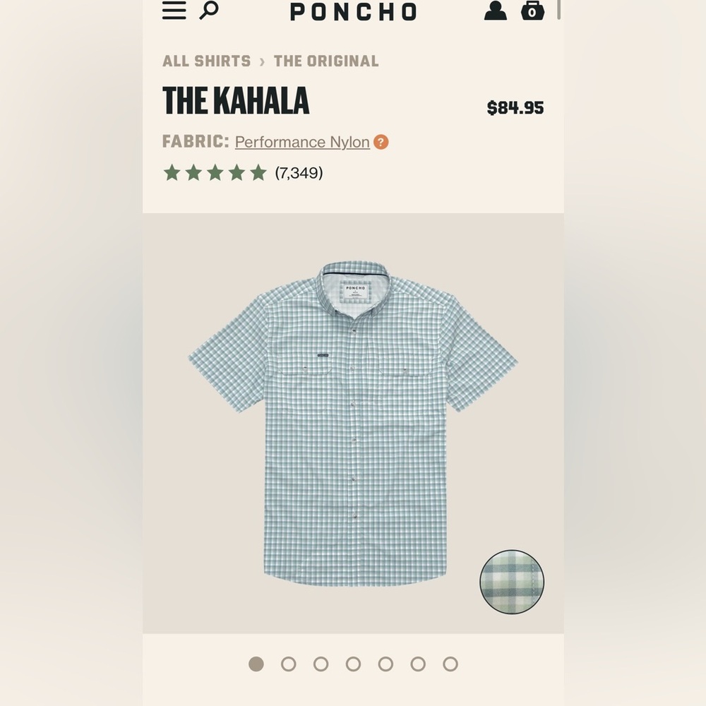 Men's Poncho The Kahala - Green Plaid